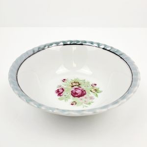 Vintage Lusterware Floral Cereal Bowl 6" Scalloped Rim Japan EUC